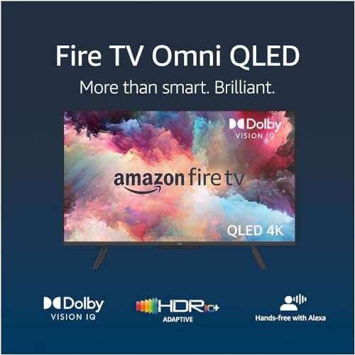 Amazon Fire TV 43-inch Omni QLED series 4K UHD smart TV, Dolby Vision IQ, hands free with Alexa