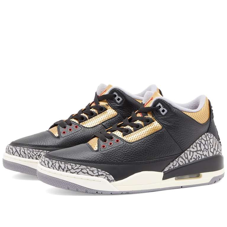 Nike air Jordan 3 retro wm UK 3.5-9 black/gold £108 + £6.99 delivery at End Clothing