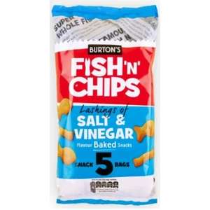 Pack of 5 Burton's Fish 'N' Chips Salt & Vinegar Baked Snacks