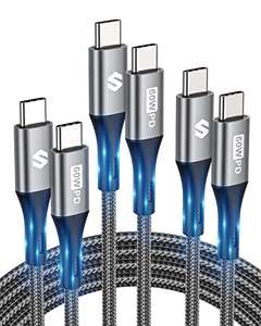 Silkland USB C to USB C Cable [3 Pack, 0.5M+1M+2M] 60W 20V/3A @ Silkland-UK / FBA