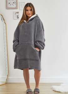Sienna half zip hoody blanket charcoal or pink £13 + £3.95 delivery @ Online Home Shop