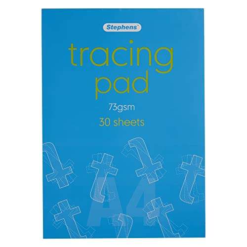 Stephens Tracing Pad (RS544555), A4, Gum Bound, 73GSM, 30 White Sheets