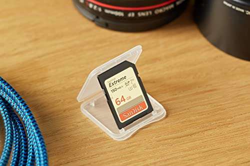 SanDisk Extreme 64GB SDXC Memory Card up to 150MB/s, Class 10, U3, V30 £11.99 @ Amazon