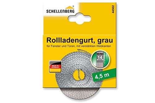 Schellenberg 5 Retractable Belt Width: 14 mm Mini System, Grey, 4.5 m