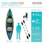 Intex Challenger K2 Kayak with Aluminum Oars and Hand Pump