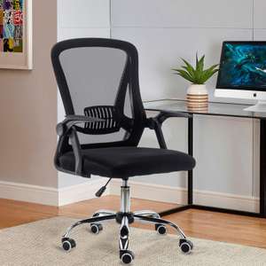 Neo Ergonomic Office Swivel Adjustable Computer Fabric Mesh Chair (Black) with code - Sold by neodirect