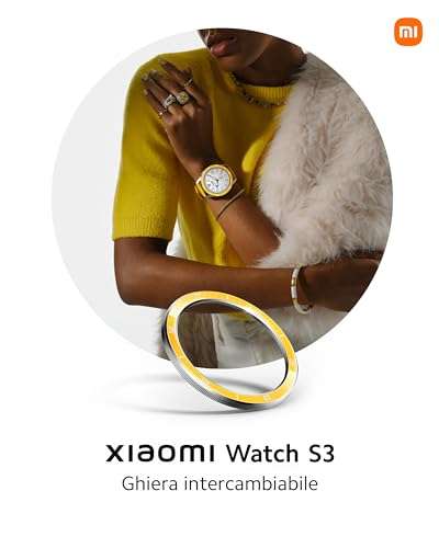 Xiaomi Watch S3 1.43" AMOLED - 600nits/326PPI /GPS / NFC/HyperOS + Black Bezel , using coupon for new user otherwise £119.99(Black/Silver)