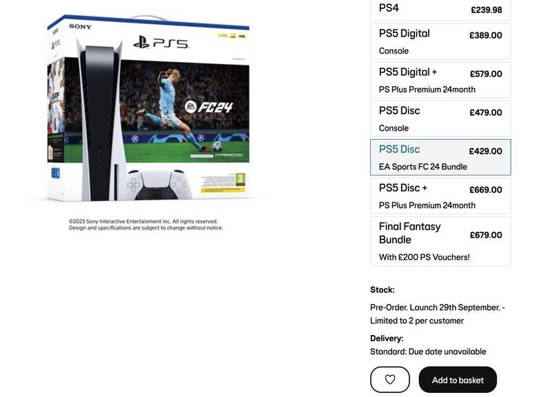PS5 EA FC 24 deal – PlayStation bundle available at Argos for an