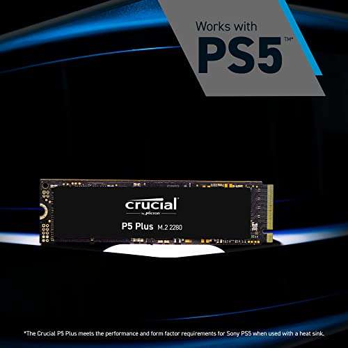 Crucial P5 Plus 1TB M.2 PCIe Gen4 NVMe Internal Gaming SSD - Up to 6600MB/s - CT1000P5PSSD8 £69.11 @ Amazon