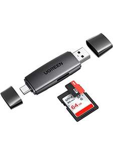 UGREEN SD Card Reader, USB 3.0 & USB C External Memory Card Adapter for SD/Micro SD/TF/SDHC/SDXC/MMC/UHS-I - £8.78 sold by UGREEN FB Amazon