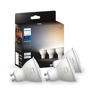 Philips Hue White Ambiance Smart Spotlight 3 Pack LED [GU10 Spotlight] - 350 Lumens (Prime Exclusive)