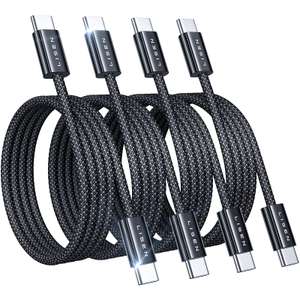 LISEN 60W USB C Cable, 4-Pack [0.5M+1M+2M+2M] USB C to USB C Cable w/code sold by NoneSTOP