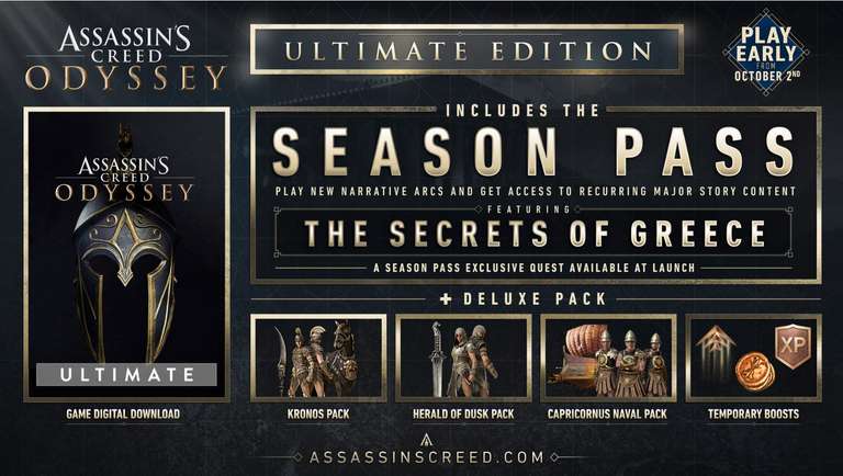 Assassin's Creed Odyssey - Ultimate Edition: Base Game + Season Pass + AC III Remastered (Shopping optimization) - Using code