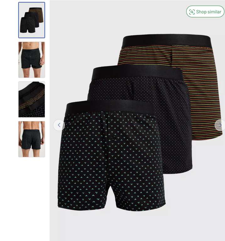 Black & Neon Printed Jersey Boxers 3 Pack (Selected sizes) - Free click and collect