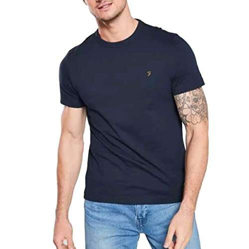 Farah ‘Danny’ slim fit T Shirt in Navy, sizes XS to XL - £9 @ Amazon