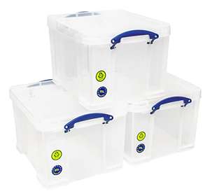 Really Useful Box 3x35 Litre Plastic Storage Box, Clear - £22.40 @ Amazon