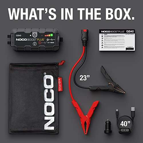 NOCO Boost Plus GB40 1000A 12V UltraSafe Portable Lithium Jump Starter, Car Battery Booster Pack - £79.95 @ Amazon