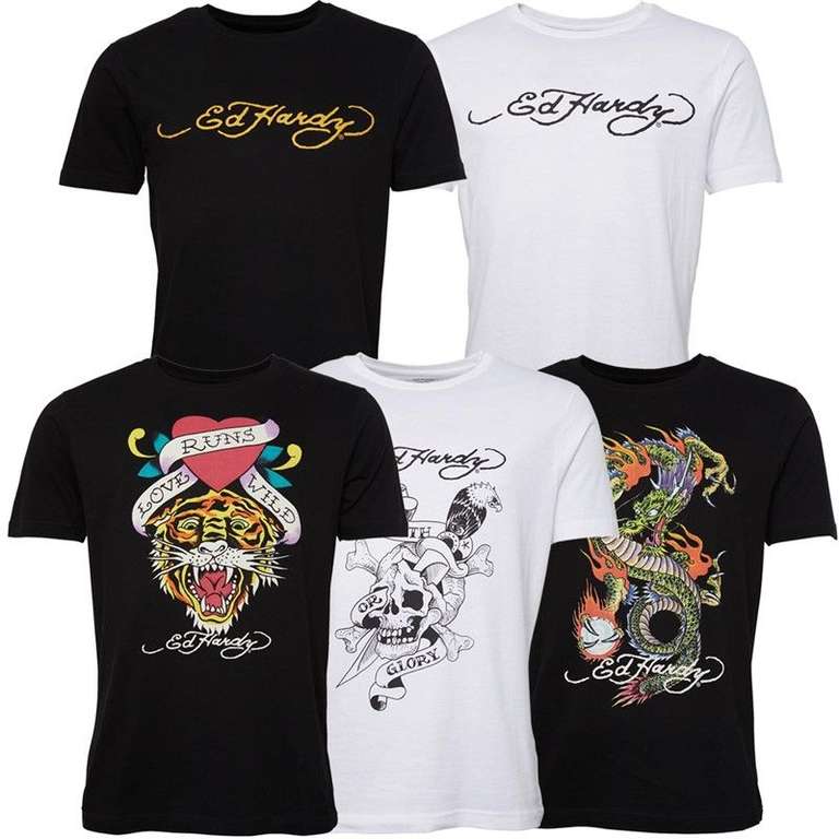 5pk Ed Hardy t-shirts £29.99 (+ £4.99 delivery or £9.99 for the year) @ MandM Direct