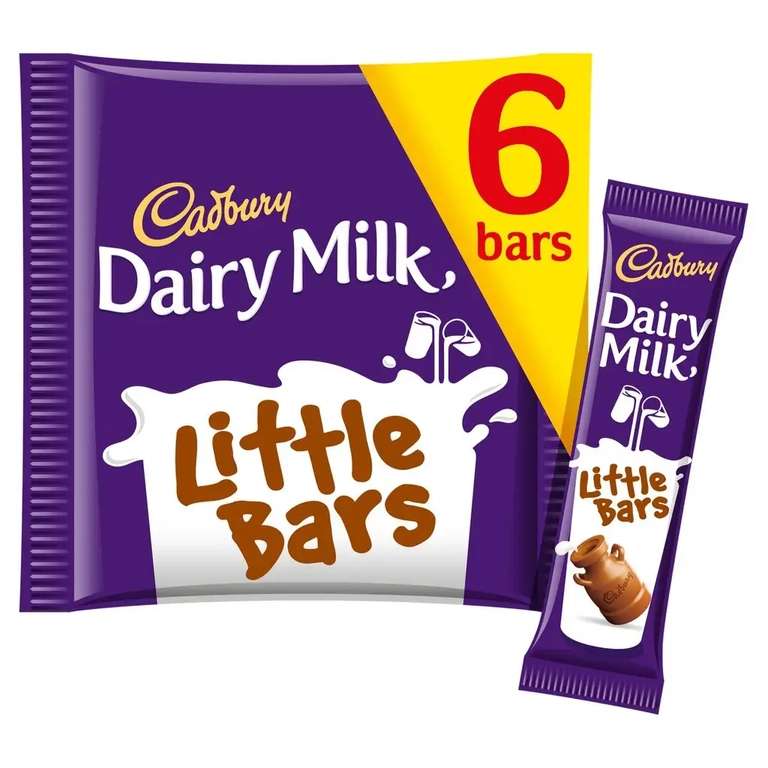 Cadbury Dairy Milk Little Bars 6 Pack 108g (Clubcard Price)