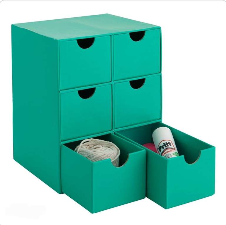 Wilko 6 Drawer Storage Green reduced to £3.25, Baby Pink £4 with Free Collection @ Wilko