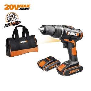 WORX WX371.3 18V (20V MAX) Cordless Hammer Drill - 2 X 2.0Ah Batteries, 20V Charger, Carry Bag - £55.19 with code (UK Mainland) @ Worx/eBay