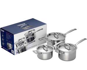 Le Creuset 3 x 3-Ply Stainless Steel Saucepan with Lids £244.99 @ Amazon