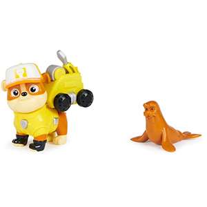 Paw Patrol Big Truck Pups Rubble Action Figure with Clip-on Rescue Drone, Command Center Pod and Animal Friend - £3.99 @ Amazon