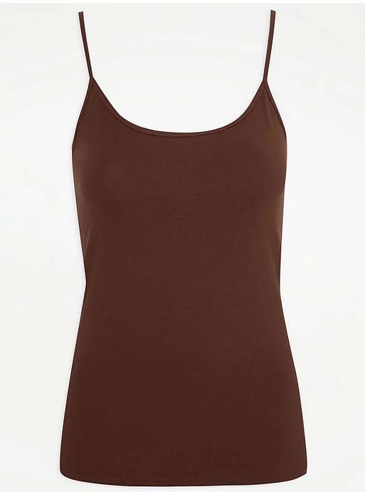 Chocolate / Sage / Rust Fitted Cami Top (Sizes 8 -22) + Free Click & Collect (Extra 10% off via George Reward Points Exchange)