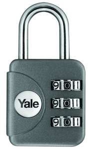Yale YP1/28/121/1G Combination Travel Padlock, Grey, 28mm, pack of 1, suitable for travel bags and luggage - £2.93 @ Amazon