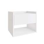 GFW Pair of Wall Mounted Minimalistic Floating Bedside Tables with Storage Drawer & Shelf, Wood, White, 42.5 x 33 x 36 cm
