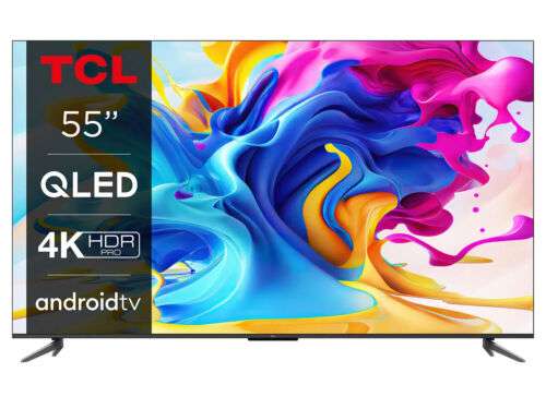 TCL 55C645K 4K UHD QLED 55" Android Smart TV, 120Hz, HDR Pro, Local Dimming, 2023 model- Black - Sold by hughes-electrical (UK Mainland)