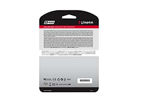 Kingston A400 SSD Internal Solid State Drive 2.5" SATA Rev 3.0, 120GB - SA400S37/120G £13.95 @ Amazon