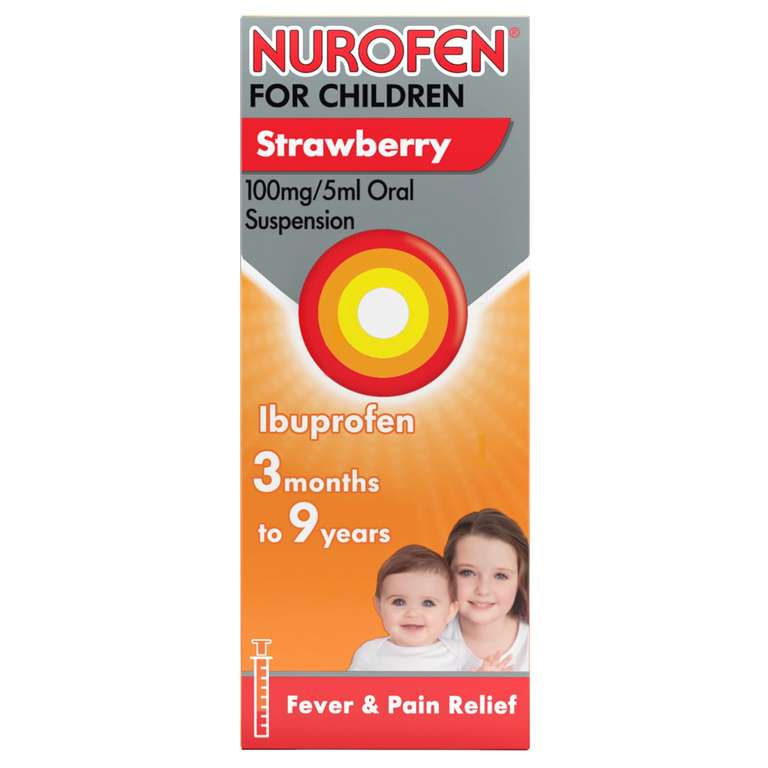 Nurofen for Children 3mths - 9yrs Ibuprofen Strawberry 100ml - £2.85 S&S