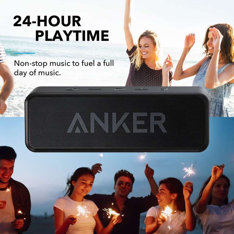 Anker Soundcore Upgraded Version with 24H Playtime, IPX5 Waterproof, Stereo Sound, 66ft Bluetooth Range, Wireless Speaker -AnkerDirectUK FBA