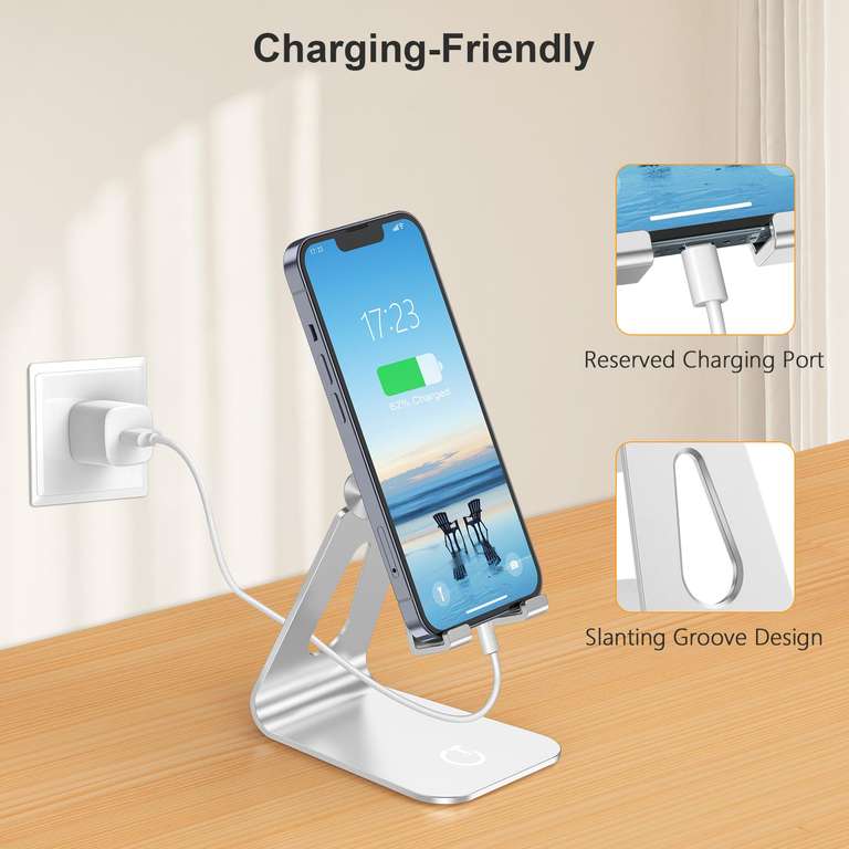 Gritin Phone Stand, Adjustable Phone Holder Stand Dock - Full Aluminum Desktop Holder Stand sold by Flying Store /FBA