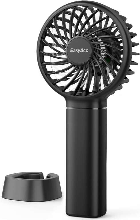 EasyAcc Mini Handheld Portable Pocket Fan, Lifetime Service, 3 Speeds with Lanyard and Detachable Base - sold by Heylive.Store FBA