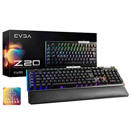 EVGA Z20 Rgb Optical Mechanical Gaming Keyboard, Rgb Backlit Led, Optical Mechanical Switches (Linear) - £39.98 @ Amazon