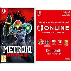 Metroid Dread (Nintendo Switch) + Online Membership - 12 Months (Download Code) £46.73 @ Amazon