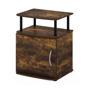 Furinno Utility Design End, Side Table, Engineered Wood, Amber Pine/Black, 1-Pack