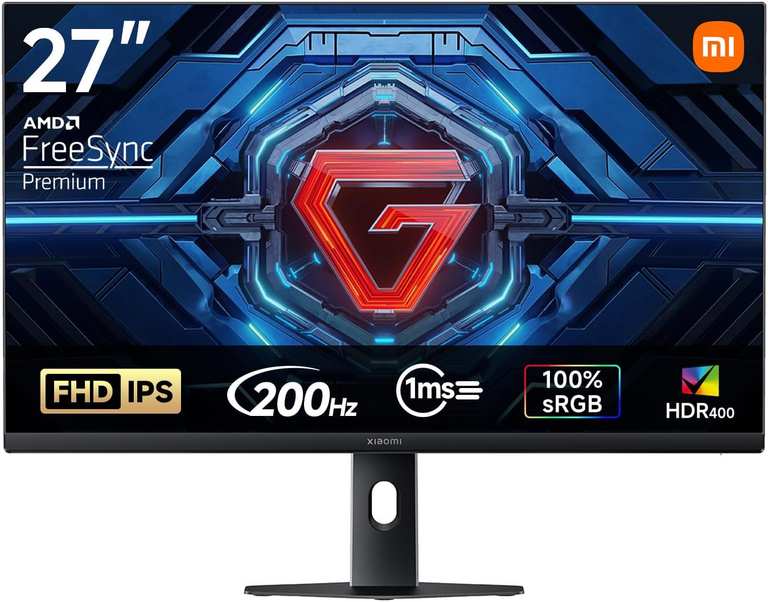 XIAOMI G27i 2026 27 Inch Gaming Monitor, 200Hz, 1ms GTG, FreeSync Premium, HDR400, Fast IPS, 100% sRGB, 95% DCI-P3