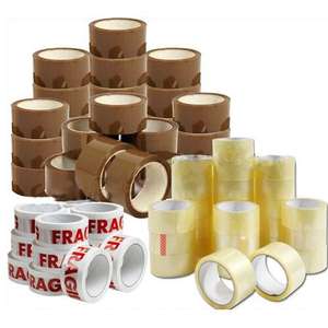 12pk 48mm x 66m Rolls of Brown or Clear Parcel Tape - £7.99 @ Direct2publik Ltd/ Ebay