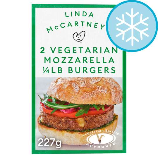 Linda McCartney 2 Vegetarian Mozzarella Burgers 227G (Clubcard Price)