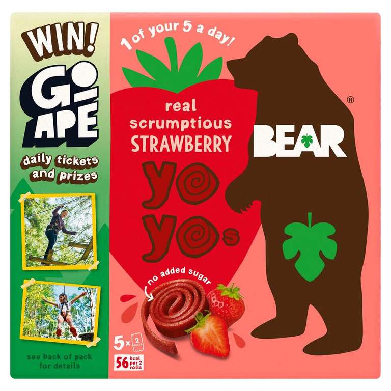 Bear Strawberry Yoyo Multipack 5X20g £1.40 clubcard price with coupon @ Tesco