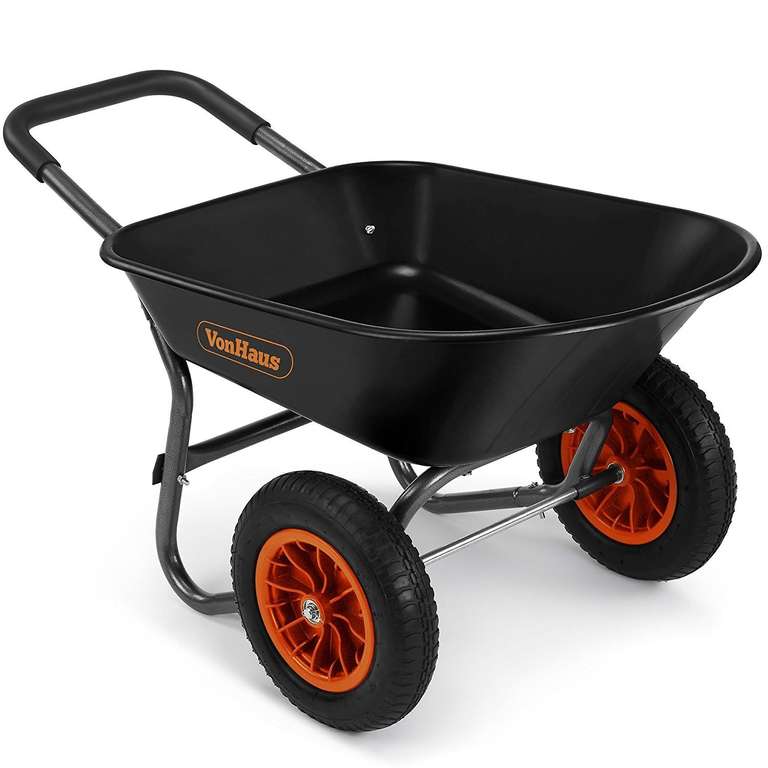 VonHaus Wheelbarrow 78L – Wheel Barrow Garden Cart – Heavy Duty - Sold By DOMU UK
