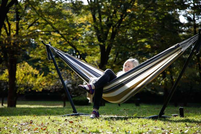 Double Hammock with Space-Saving Steel Stand Including Carrying Bag - £82.18 @ Amazon