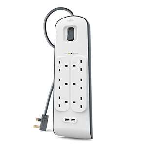 Belkin 6 Way/6 Plug 2 m Surge Protection Extension Lead Strip with 2 x 2.4A USB - £19.99 (Without USB - £16.99) @ Amazon
