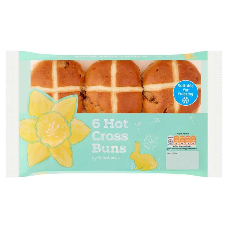 Sainsbury's Hot Cross Buns x6 Nectar Price