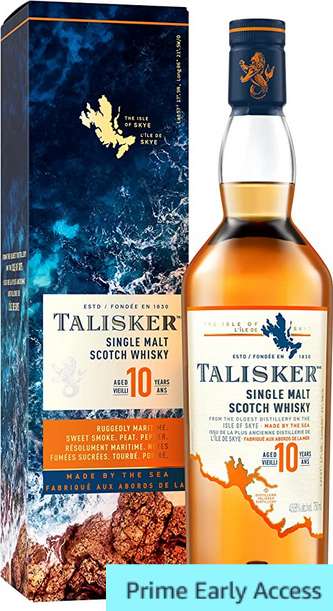 Talisker 10 Year Old Single Malt Scotch Whisky 45.8% 70 cl with Gift Box £28 (Prime Day Exclusive) @ Amazon