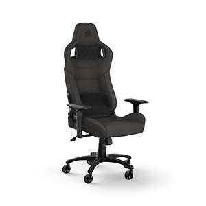 Corsair T3 RUSH Fabric Gaming Chair (2023) / Padded Neck Cushion / Memory Foam Lumbar Support / Adjustable Seat Height / Charcoal