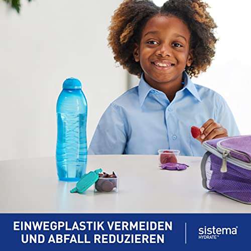 Sistema Twist 'n' Sip Squeeze Kids Water Bottle For School | Leakproof Plastic Water Bottle | 330 ml | BPA-Free | Assorted Colours